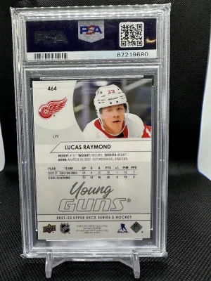 2021-2022 Upper Deck Lucas Raymond #464 PSA PSA back