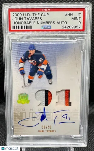 2009 Upper Deck The Cup Honorable Numbers Autograph John Tavares #HN-JT PSA 9 front