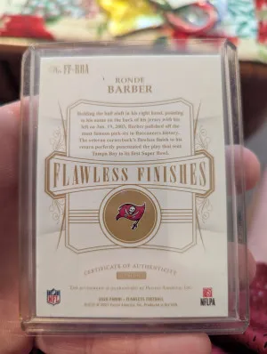 2020 Flawless Football Flawless Finishes Ronde Barber Auto /20 back
