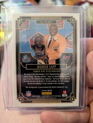 2023 Contenders Optic Football Warren Sapp HOF Induction Ticket Auto /25 back