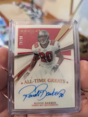 2021 Immaculate Collections Ronde Barber All Time Greats Auto /99 front