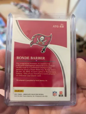 2021 Immaculate Collections Ronde Barber All Time Greats Auto /99 back