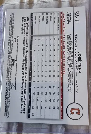 2024 Topps Chrome Black And White Speckle Rookie Autograph Jose Tena back