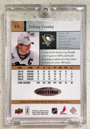 2009 Upper Deck Sidney Crosby Buybacks Auto /87 back