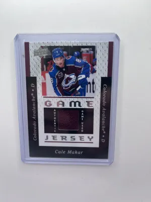 2021 Upper Deck Series 1 UD Game Jersey 25th Anniversary Achievements Cale Makar front