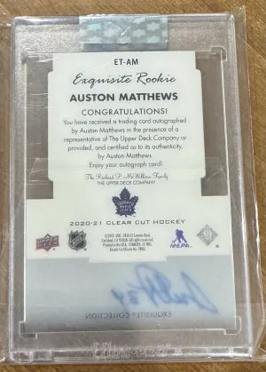 2020-21 Clear Cut Auston Matthews Exquisite Rookie Tribute Auto /25 back
