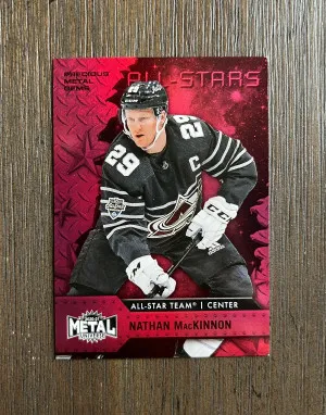 2020-21 Skybox Metal Universe Nathan MacKinnon All-Stars Red PMG /100 #162 front