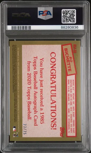 2020 Topps 1985 Topps 35Th Anniversary Autographs Bo Bichette '85 Tps.35Th Anv.au-Red back