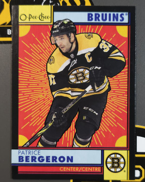 2022-23 OPC O-Pee-Chee BLACK BORDER Retro /100 Patrice Bergeron Mint front