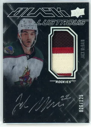2022-23 UD Black Jack McBain Lustrous Rookie Patch Autograph 26/125 front