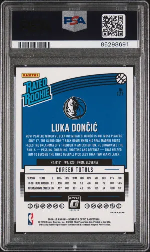 2018 Optic Luka Doncic Shock PSA 10 back