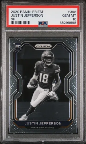 2020 Prizm Justin Jefferson SP Negative Variation PSA 10 front