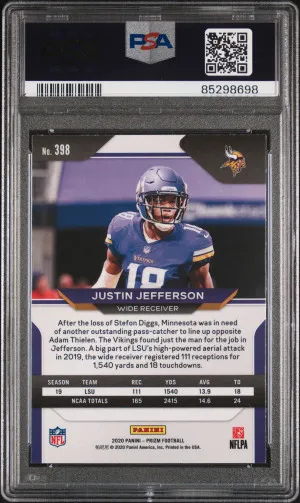 2020 Prizm Justin Jefferson SP Negative Variation PSA 10 back