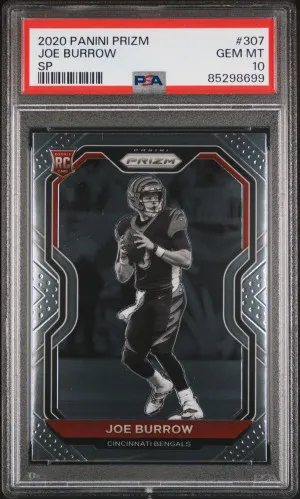 2020 Prizm Joe Burrow SP Negative Variation PSA 10 front