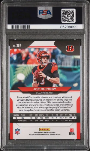 2020 Prizm Joe Burrow SP Negative Variation PSA 10 back