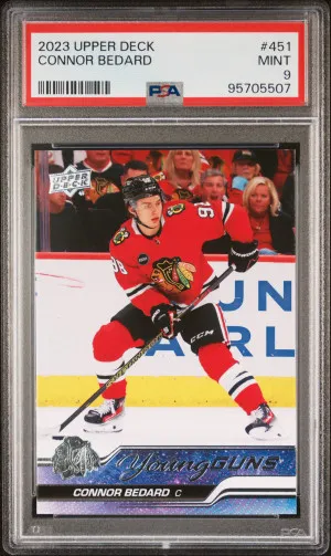2023 Upper Deck Connor Bedard Young Guns PSA 10 front