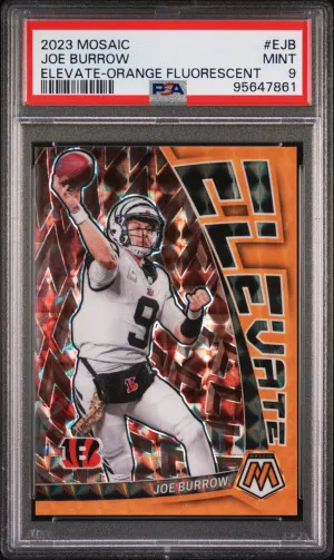 2023 Panini Mosaic Elevate Joe Burrow Elevate-Orange Fluorescent front
