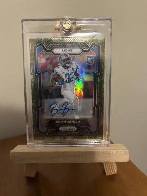 2023 Panini Prizm Brian Branch #328 Green Camo Auto (25/25) Bookend front
