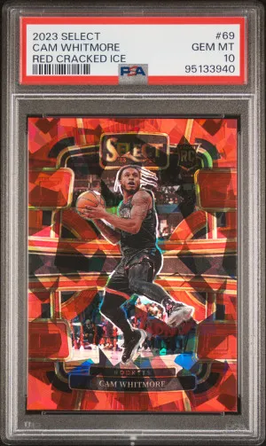2023 Panini Select Cam Whitmore Red Cracked Ice front