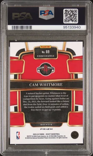 2023 Panini Select Cam Whitmore Red Cracked Ice back