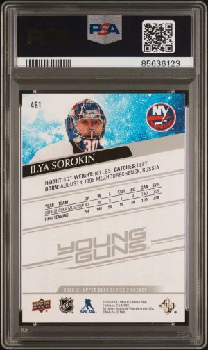 Ilya Sorokin Young Guns PSA 10 back