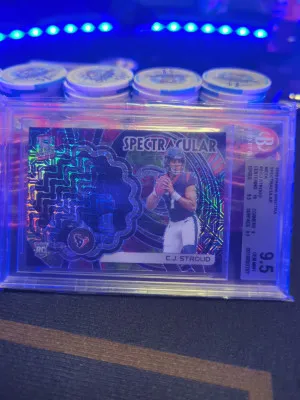 2023 Spectra CJ Stroud Spectracular /25 graded 9.5 "Pop 1" front