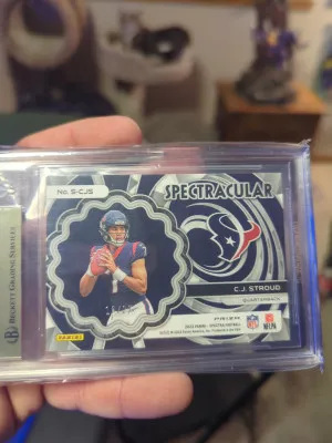 2023 Spectra CJ Stroud Spectracular /25 graded 9.5 "Pop 1" back