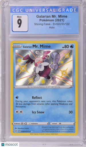 Pokémon Galarian Mr. Mime #SV020/SV122 English CGC 9 2021 Pokémon Shining Fates front