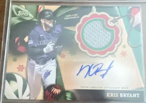 2024 Topps Holiday Kris Bryant Patch Autograph /50 front