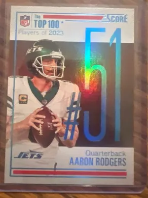2024 Score Football Case Hit NFL Top 100 Aaron Rodgers front