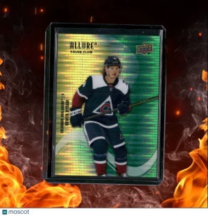 2022-23 Upper Deck Allure Bowen Byram  Color Flow Yellow-Green Spectrum 03/65 front
