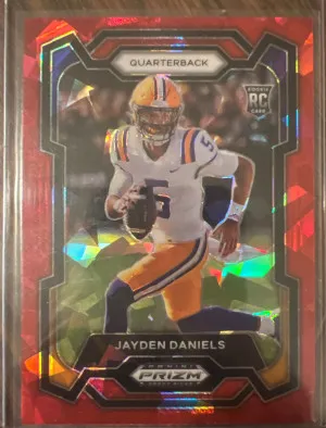 2024 Panini Prizm Draft Picks Red Cracked Ice Jayden Daniels front