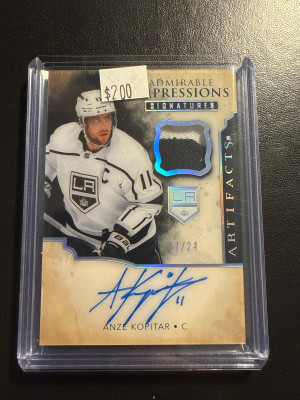2023-24 Artifacts Admirable Impressions Signatures Anze Kopitar /24 front