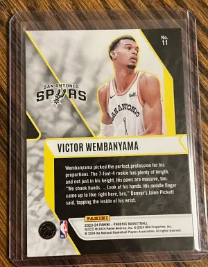 2023-24 Phoenix Basketball Victor Wembanyama Fade To Black back