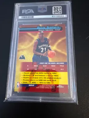 1998 Topps Chrome Season's Best Kevin Garnett Season's Best back