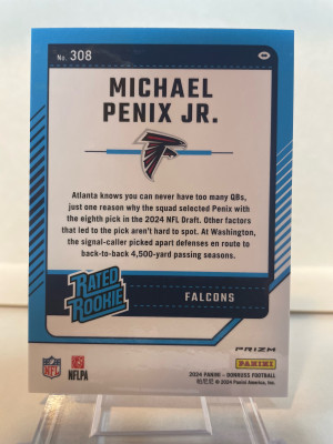 2024 Michael Penix Optic Preview Red Pandora back