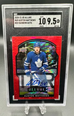 Auston Matthews Allure Red Rainbow Auto (SSP) **ERROR RAINOW** front