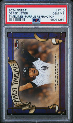 2024 Topps Finest Finest Timelines Derek Jeter Timelines-Purple Refractor front