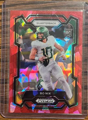 2024 Panini Prizm Draft Picks Red Ice Bo Nix front