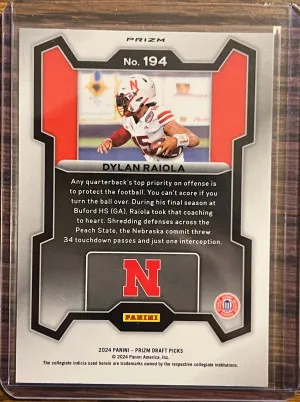 2024 Panini Prizm Draft Picks Red Ice Dylan Raiola back