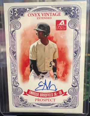 2021 Onyx Vintage Extended Blue Auto Enrique Bradfield #EAEB front