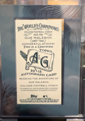 2015 Topps Allen & Ginter Gus Malzahn Mini Auto #AGA-GM back