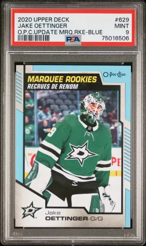2020 Upper Deck O-Pee-Chee Update Marquee Rookies Jake Oettinger O.p.c.update Mrq.rke-Blue front