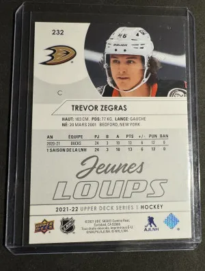 2021-22 Upper Deck Trevor Zegras Young Guns French Jeunes Loups back