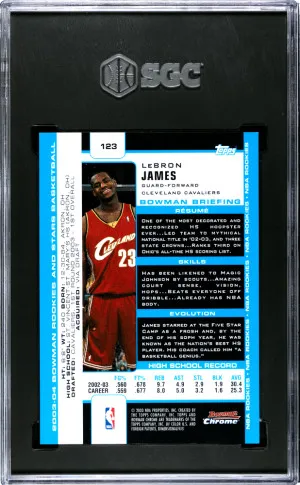 2003-04 Bowman Chrome LeBron James #123 SGC 9 back
