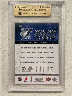 2008 Upper Deck Steven Stamkos Young Guns BGS 9.5 back
