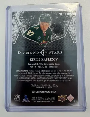 2024-25 Upper Deck Black Diamond Kirill Kaprizov Diamond Stars Auto /10 back