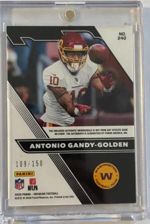 🏈 2020 Panini Obsidian Rookie Jersey Autographs #240 Antonio Gandy-Golden/150 back