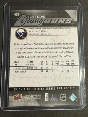2015-16 Upper Deck Jack Eichel Young Guns back