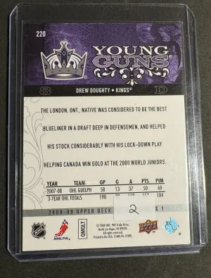 2008-09 Upper Deck Drew Doughty Young Guns back
